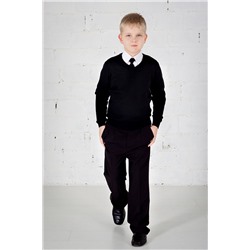 Черный джемпер школьный для мальчика, модель 1601